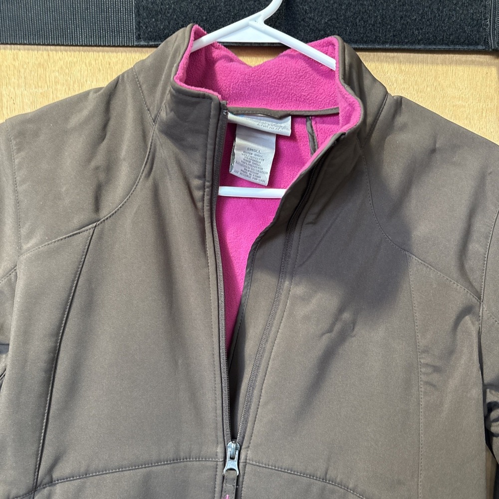 Free Country Jacket Women's Small Brown With Pink Interior RN 62608